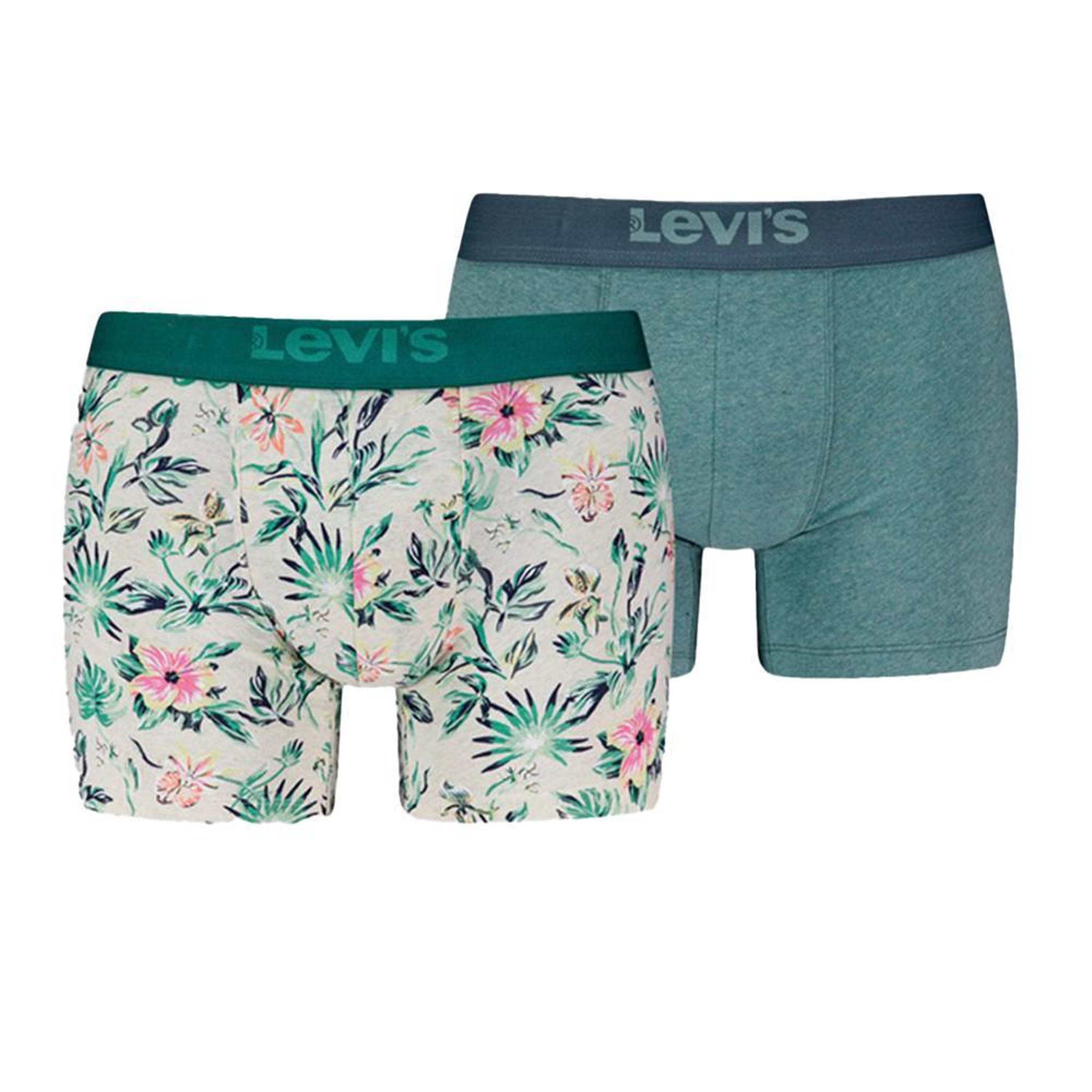 Levi's 2x Boxers Gris/Vert Homme Levi's Flower. Coloris disponibles : Vert