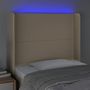 Voir la diapositive 4 : VIDAXL Tete de lit a LED Creme 103x16x118/128 cm Tissu