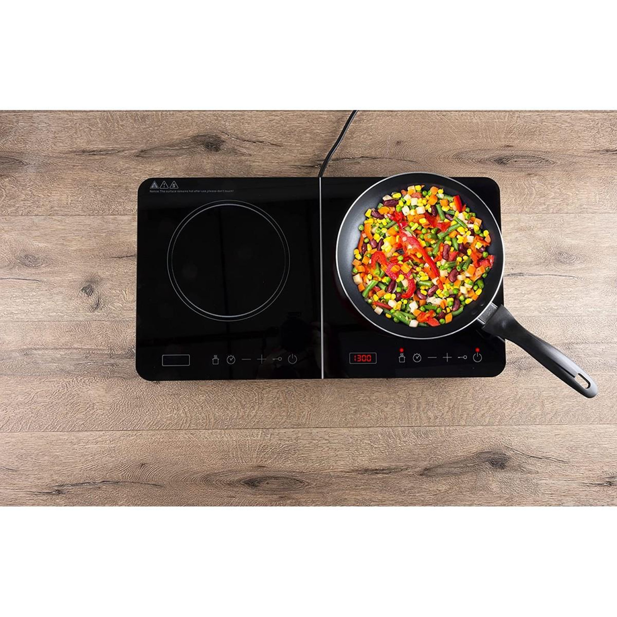 Voir la diapositive 5 : Alpina Plaque de cuisson Induction 3500W 2 feux Réchaud double Thermostat réglable 60 à 240°C ALPINA