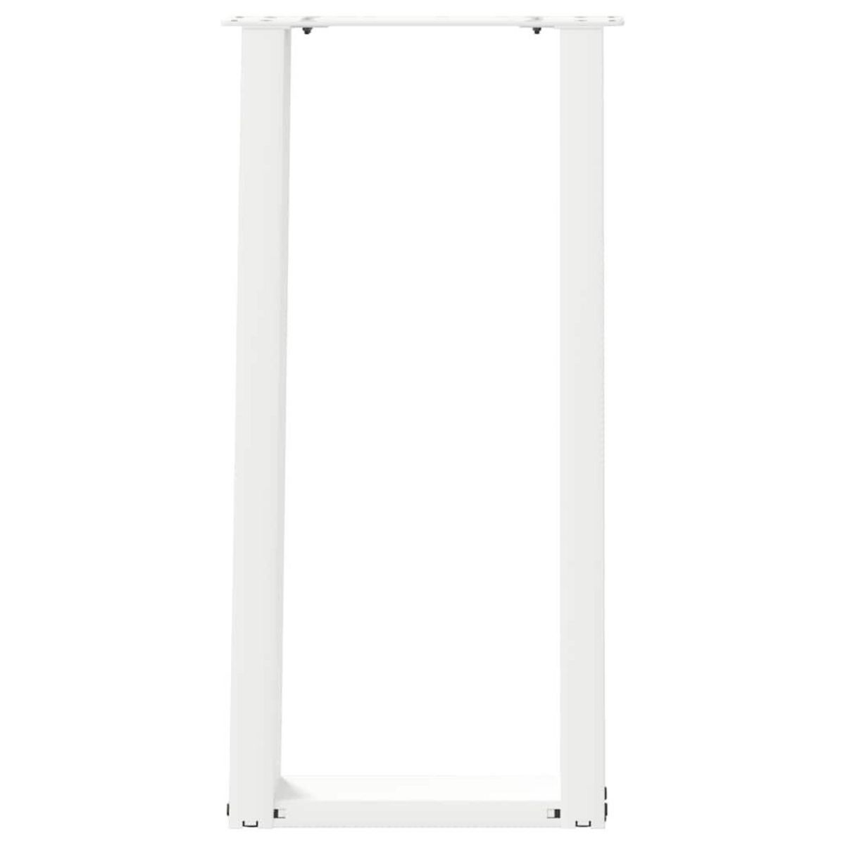 VIDAXL Pieds de table console forme de U 2pcs blanc 28x(72-73)cm acier