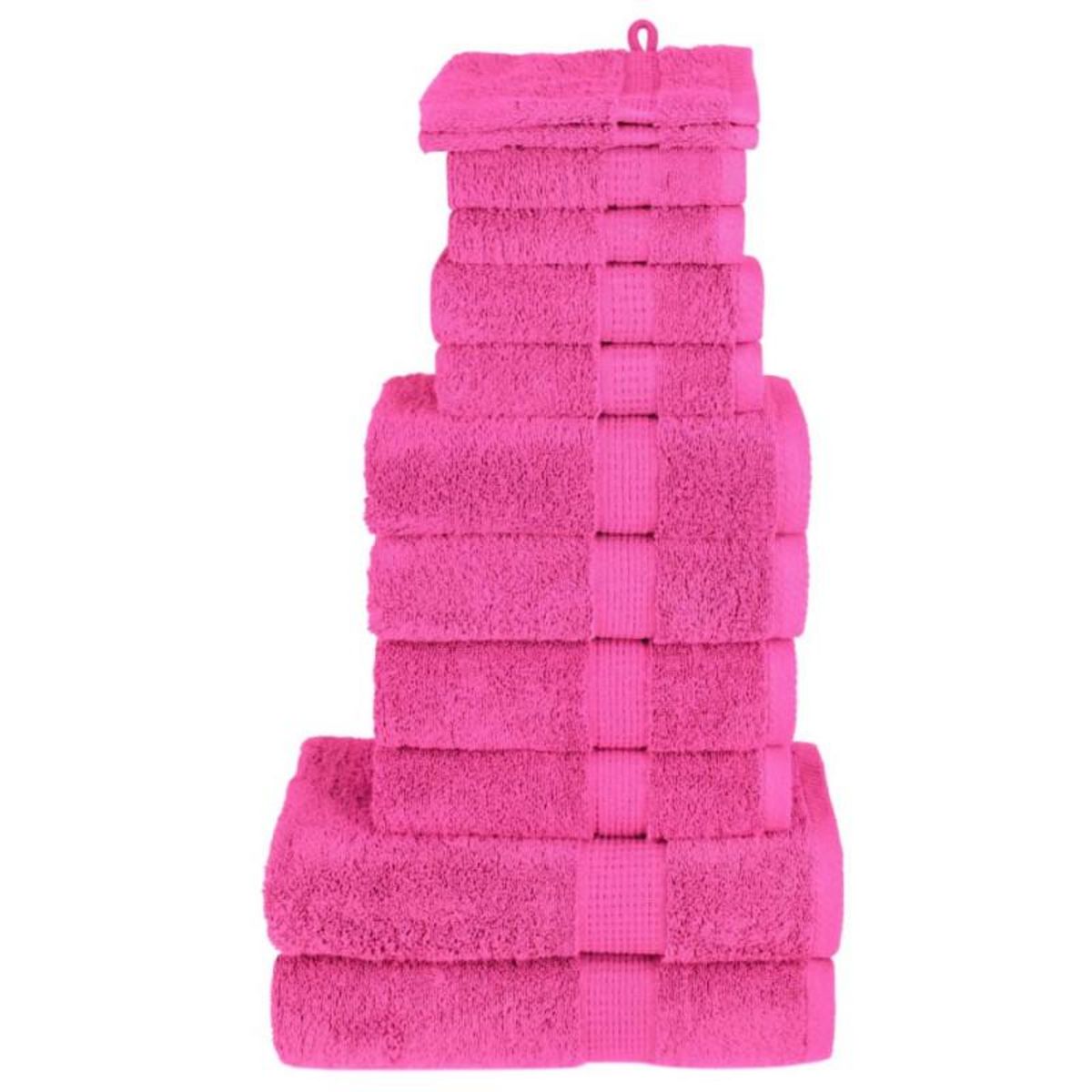 VIDAXL Ensemble de serviettes de qualité supérieure SOLUND 12 pcs rose
