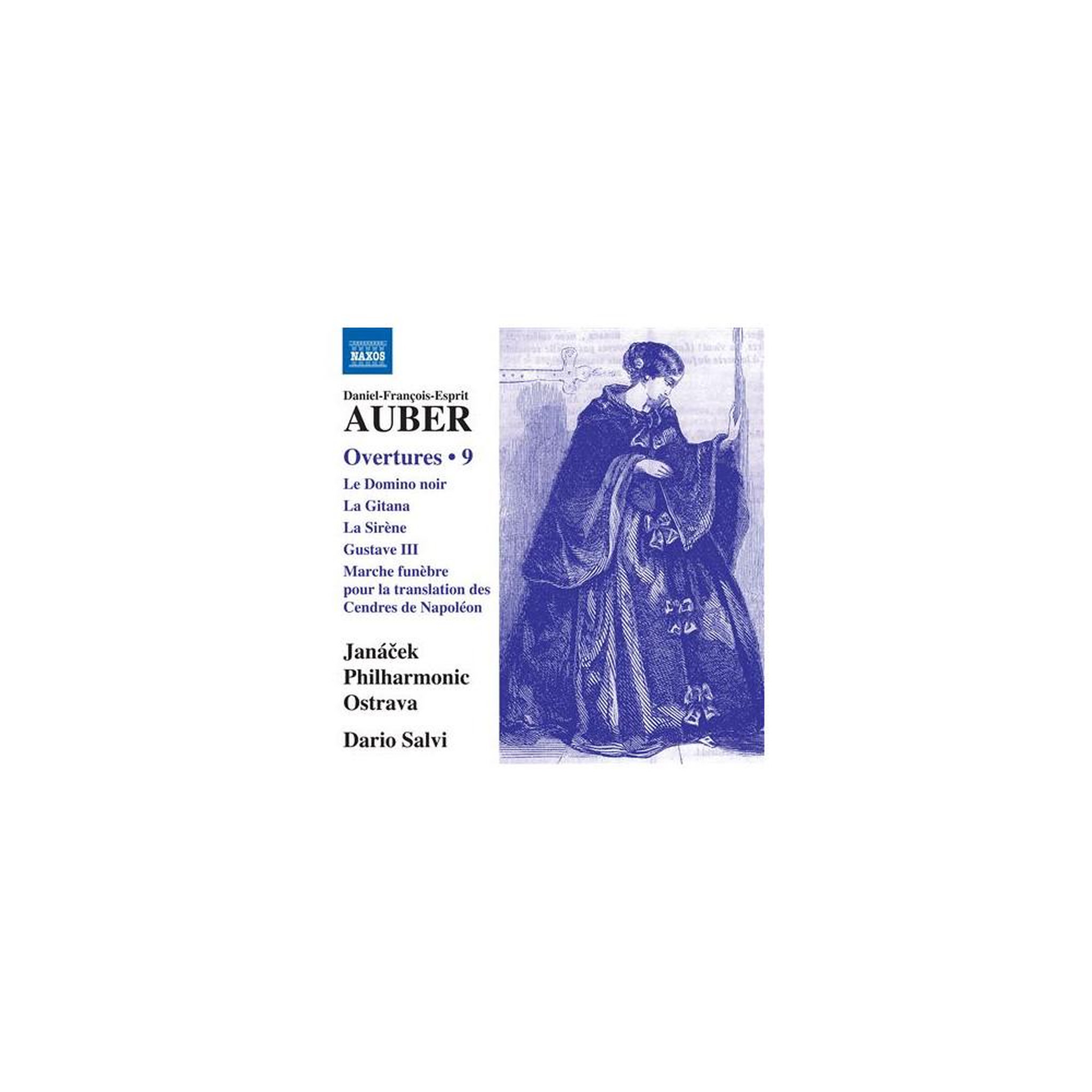 Album cd auber : overtures, volume 9, par dario salvi et l'orchestre philharmonique janáček d'ostrava