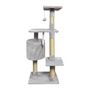 Voir la diapositive 3 : PALOMAR Arbre a chat - 40 x 40 x 110 cm - PALOMA - Gris - 3 plateformes, 1 corde, 1 niche , poteaux a griffer