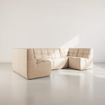 LISA DESIGN Alya - canapé modulable panoramique 7 places en simili. Coloris disponibles : Orange, Beige, Noir, Marron