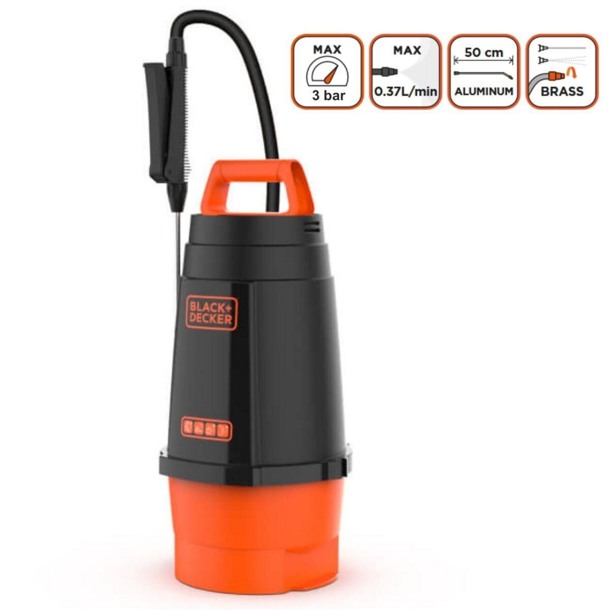 Black et Decker Pulvérisateur Jardin 6L + Lance Pulvérisateur à Pression Jardin Black & Decker