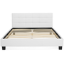 Voir la diapositive 3 : ID MARKET Lit double CHARLOTTE avec tête de lit et sommier 160 x 200 cm PVC blanc