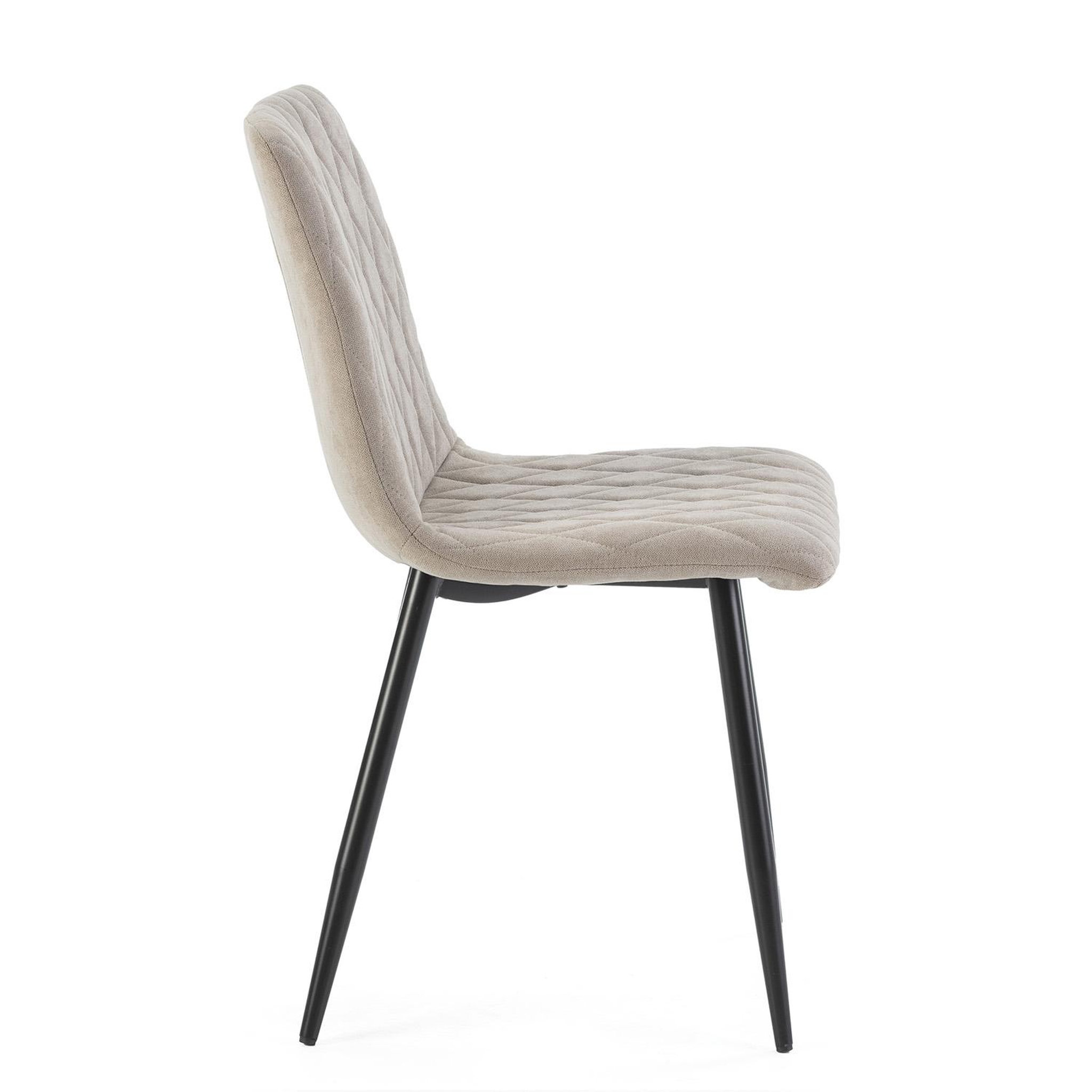 Voir la diapositive 3 : VS VENTA-STOCK Pack 4 chaises Abril recouvertes de tissu beige