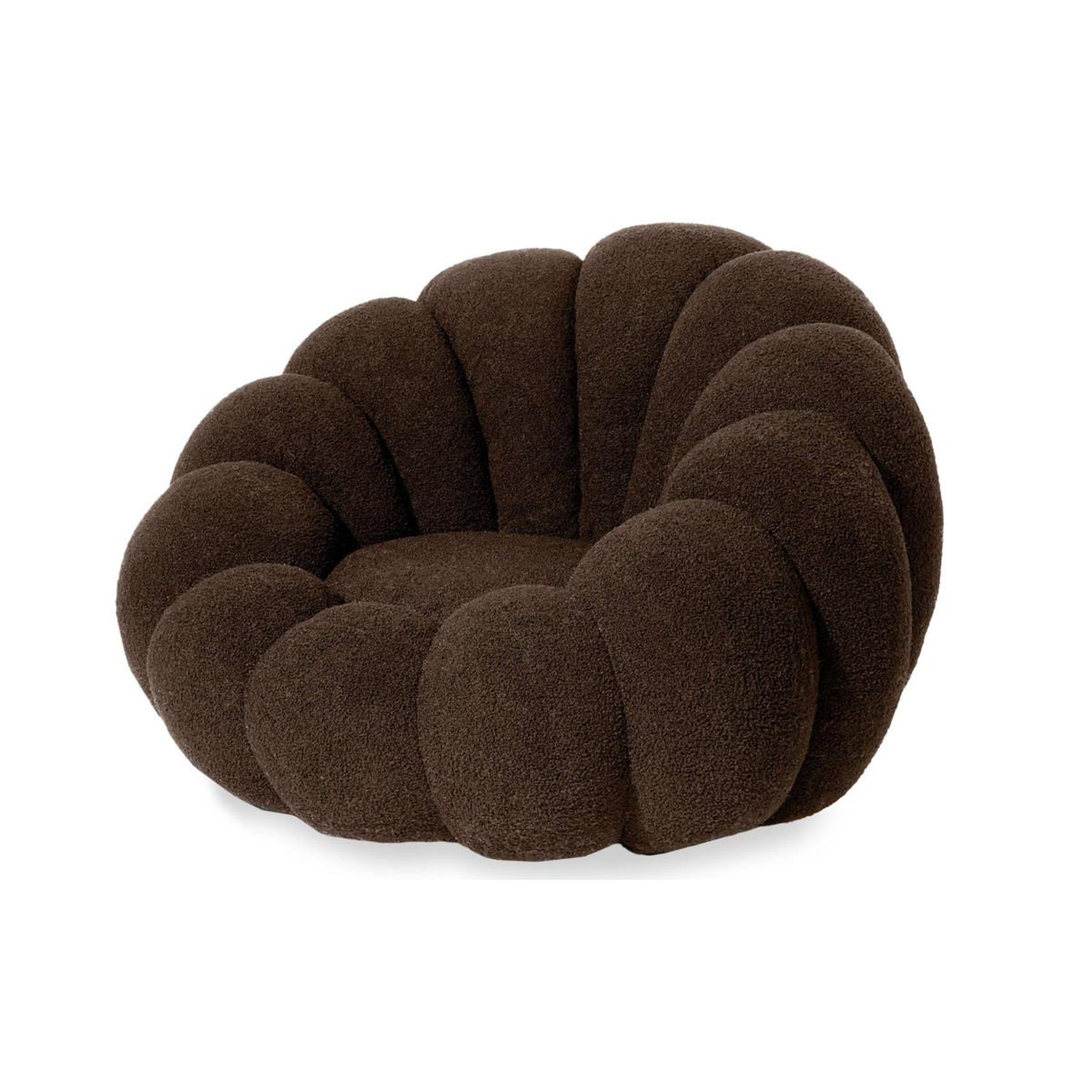 Voir la diapositive 3 : Paris Prix Fauteuil design coquillage  bouclette  98cm marron