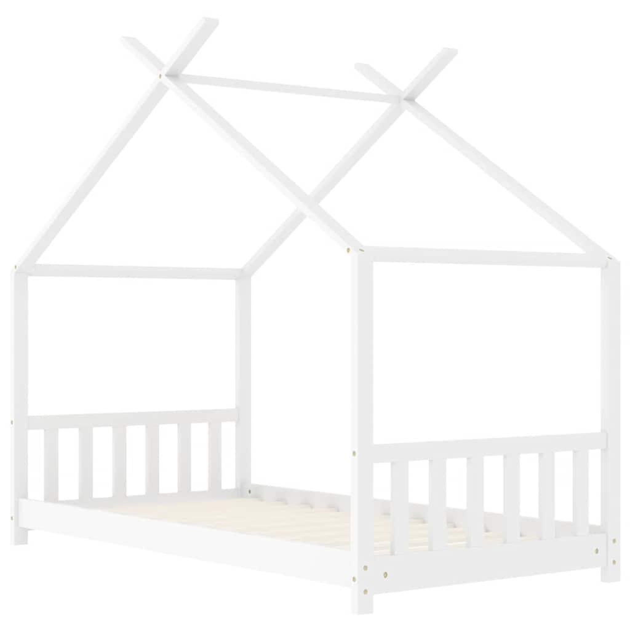 Voir la diapositive 3 : VIDAXL Cadre de lit d'enfant Blanc Bois de pin massif 70x140 cm