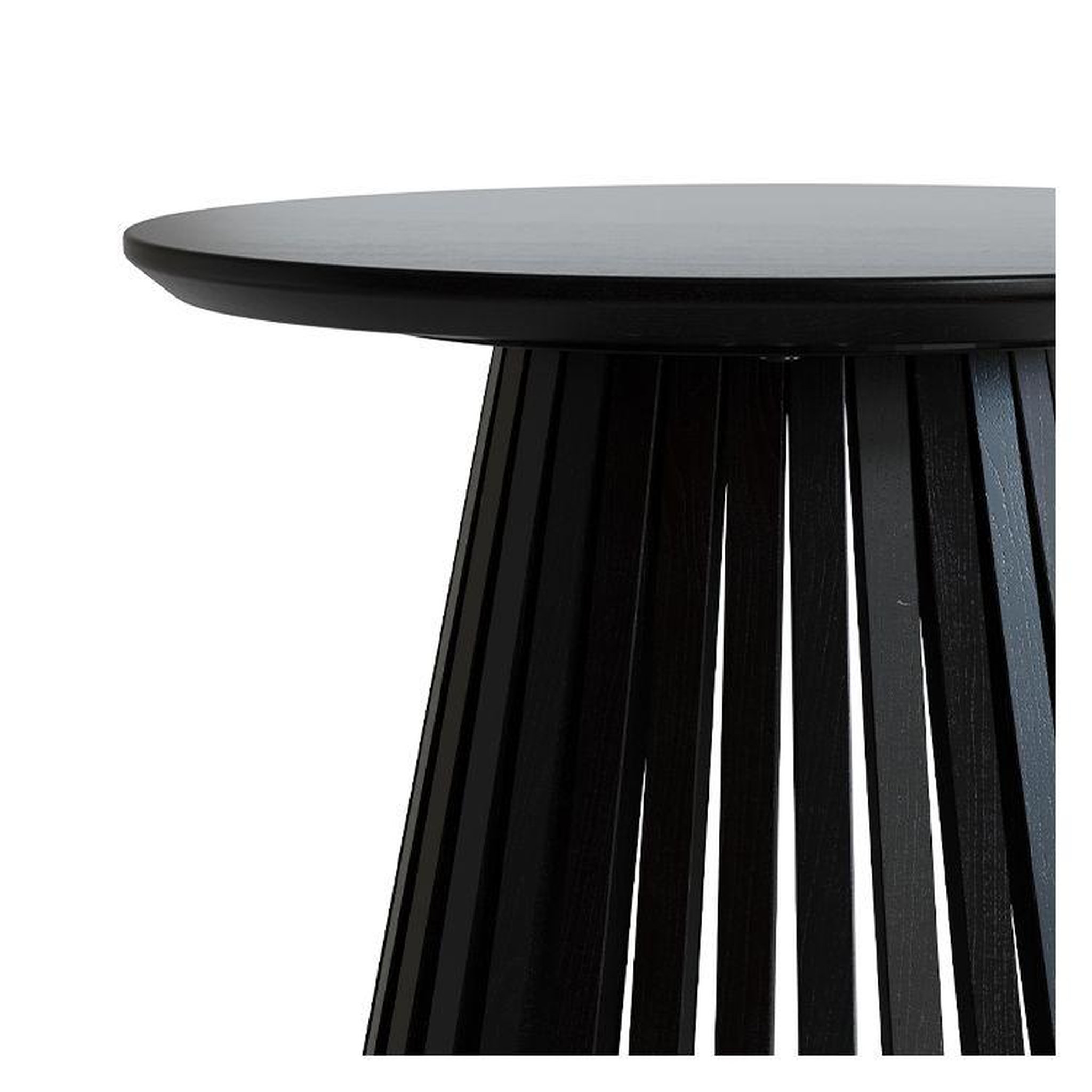Voir la diapositive 6 : MAISON PAVANE Table d'appoint ronde noire en bois d'acacia d50 cm-képès