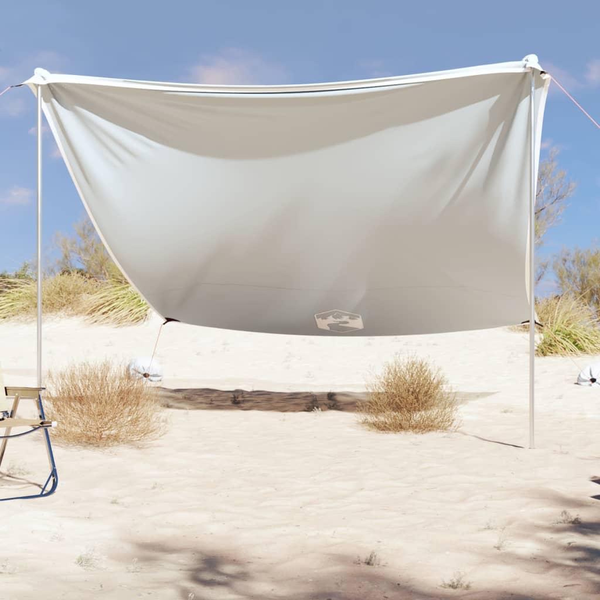VIDAXL Auvent de plage avec ancres de sable gris 304x300 cm