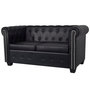 Voir la diapositive 5 : VIDAXL Canape Chesterfield a 2 places et a 3 places noir