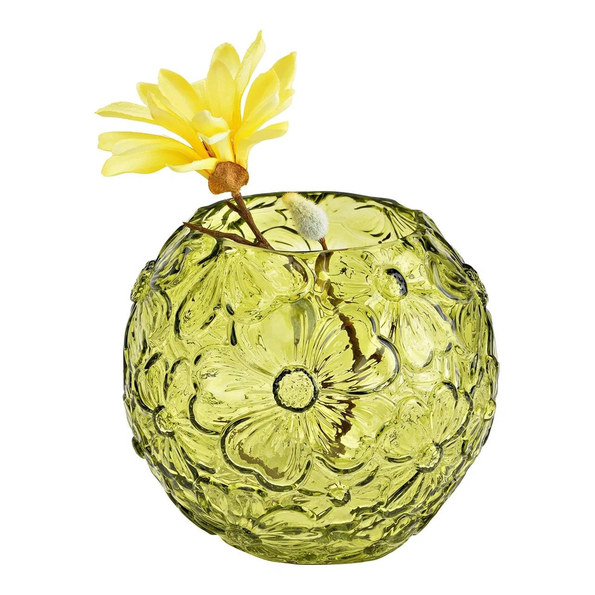 Voir la diapositive 4 : Eden Vase rond en verre transparent fleurs