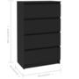 Voir la diapositive 6 : VIDAXL Buffet Noir 60x35x98,5 cm Bois d'ingenierie