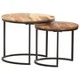 Voir la diapositive 5 : VIDAXL Tables gigognes 2 pcs Bois d'acacia massif