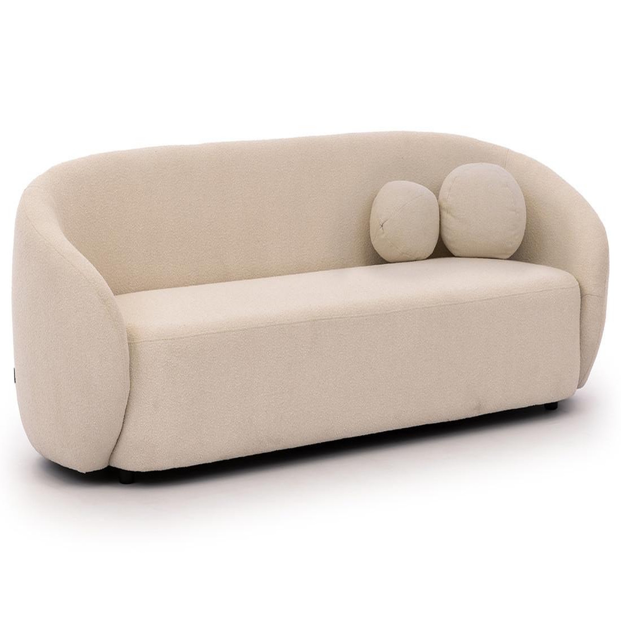 BEST MOBILIER Flore - canapé droit 3 places en tissu bouclette. Coloris disponibles : Beige, Gris, Marron