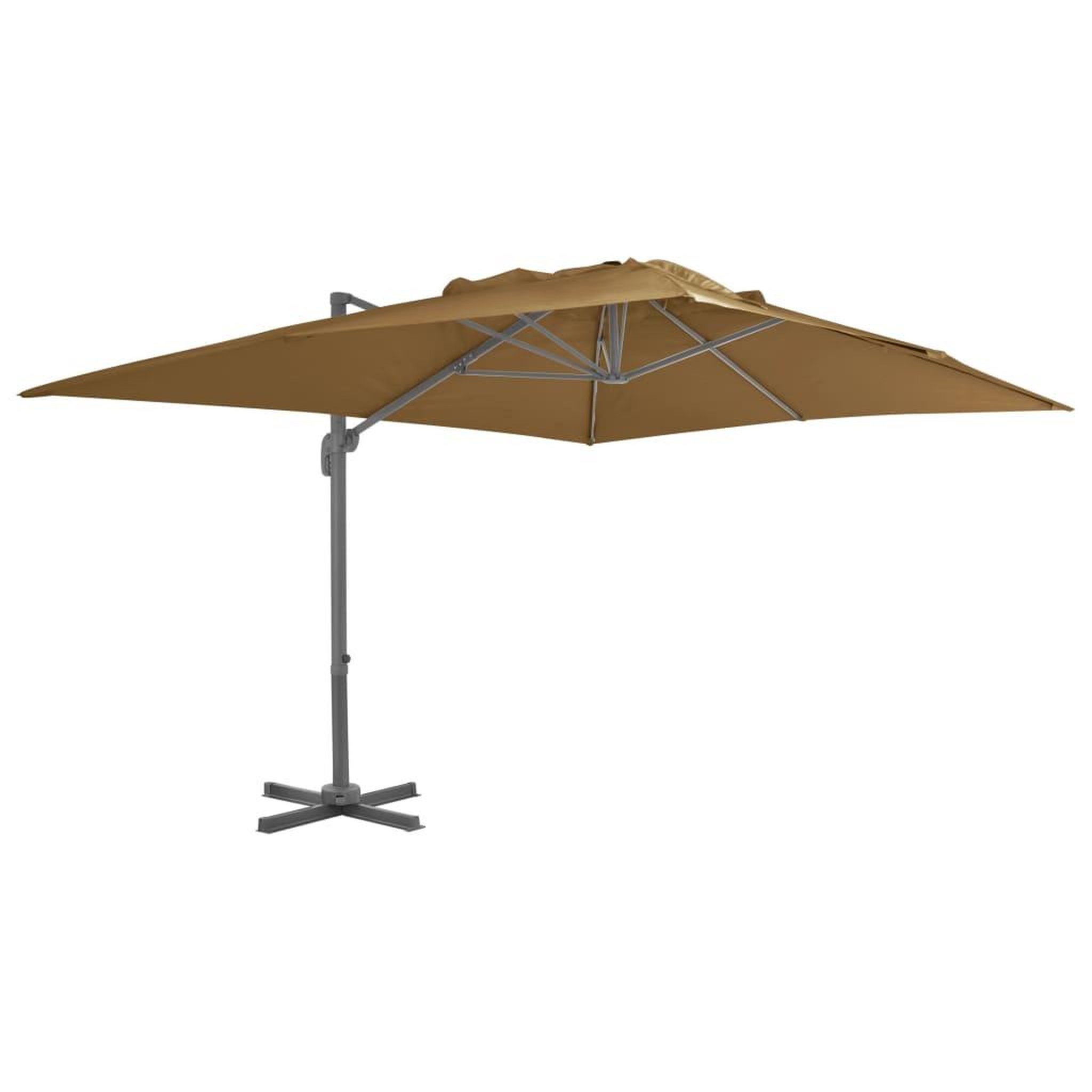 Voir la diapositive 1 : VIDAXL Parasol de jardin en porte-a-faux et poteau en aluminium taupe