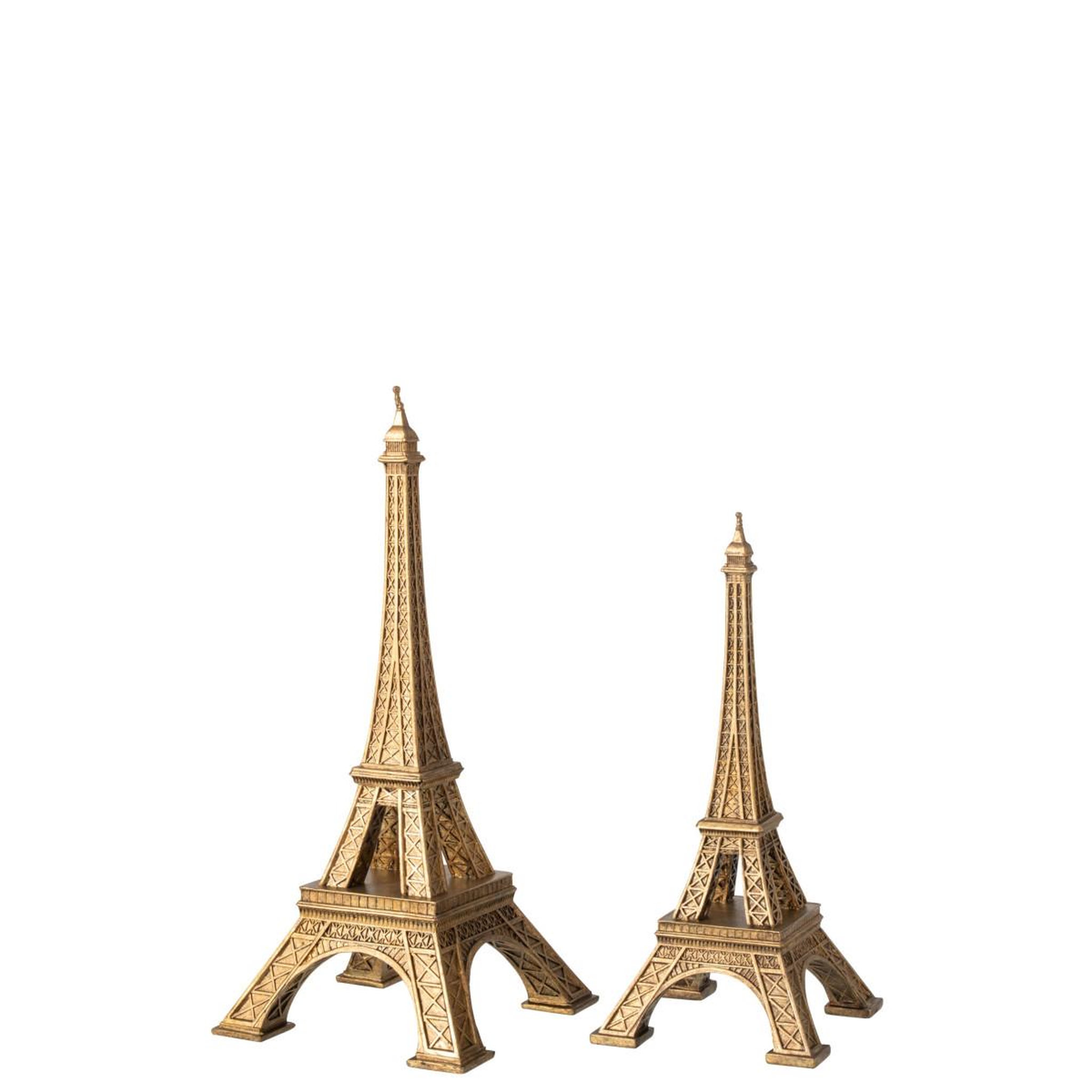 Voir la diapositive 3 : J-LINE Tour eiffel déco en résine  hilda  44cm doré