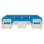 Voir la diapositive 3 : VIDAXL Salon de jardin palette 9 pcs avec coussins bois d'epicea