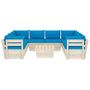 Voir la diapositive 3 : VIDAXL Salon de jardin palette 9 pcs avec coussins bois d'epicea