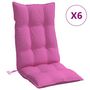 Voir la diapositive 2 : VIDAXL Coussins de chaise a dossier haut lot de 6 rose tissu oxford