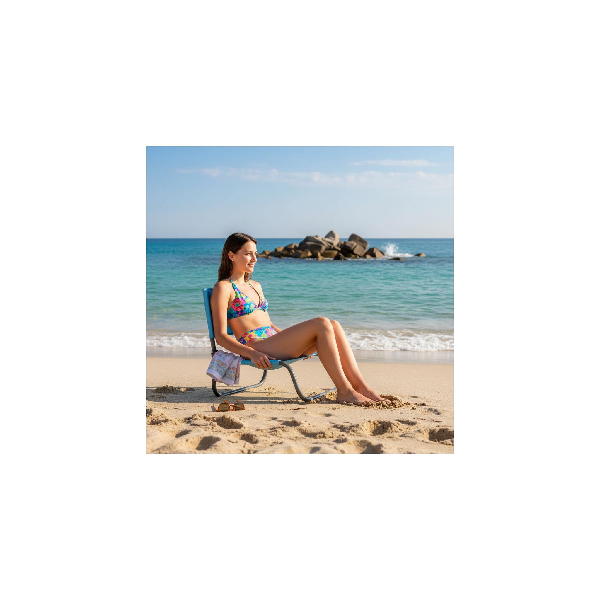 Voir la diapositive 4 : O'Beach Lot de 2 chaises cale-dos de plage 1 pliure - o'beach - dimensions : 40 x 50 x 45 cm
