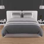 SOLEIL D'OCRE Parure housse de couette coton 57 fils THALES, par Soleil d'ocre. Coloris disponibles : Jaune, Rouge, Gris