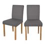 Voir la diapositive 1 : Rendez vous déco Lot de 2 chaises en tissu gris foncé et pieds en bois d'hévéa - Havane
