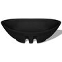 VIDAXL Lavabo ovale en ceramique noir avec trop plein 59 x 38,5 cm