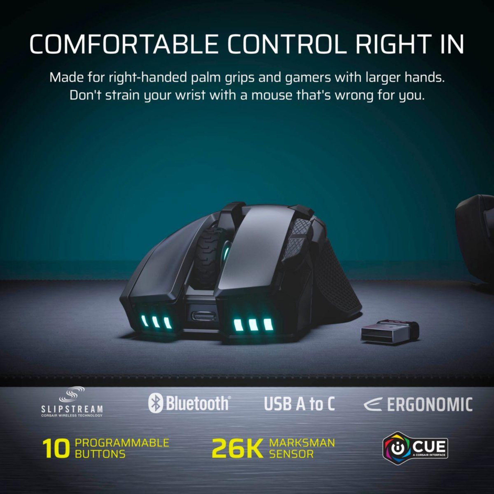 Voir la diapositive 2 : Corsair Souris gamer sans fil ironclaw wireless se
