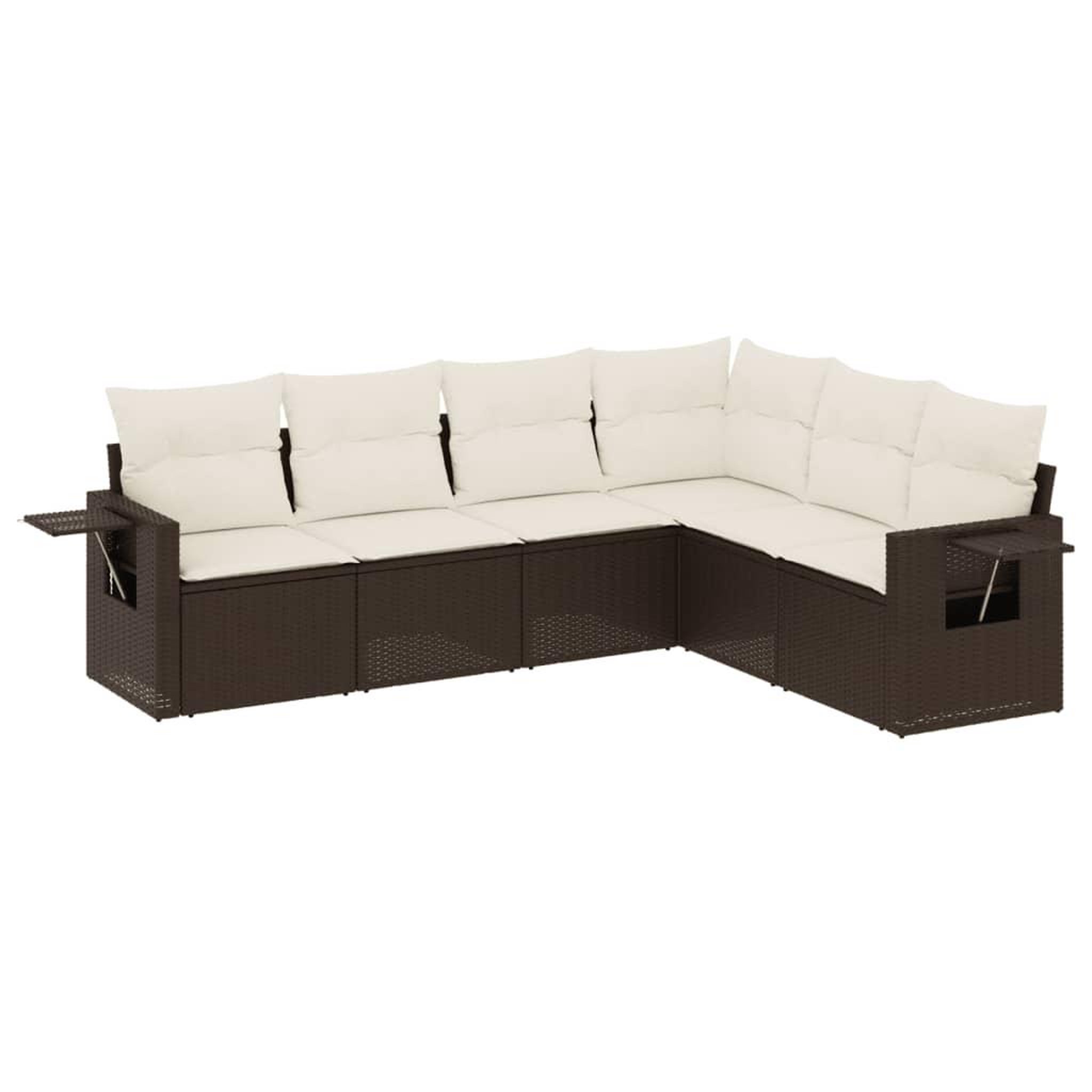 Voir la diapositive 2 : VIDAXL Salon de jardin avec coussins 6 pcs marron resine tressee