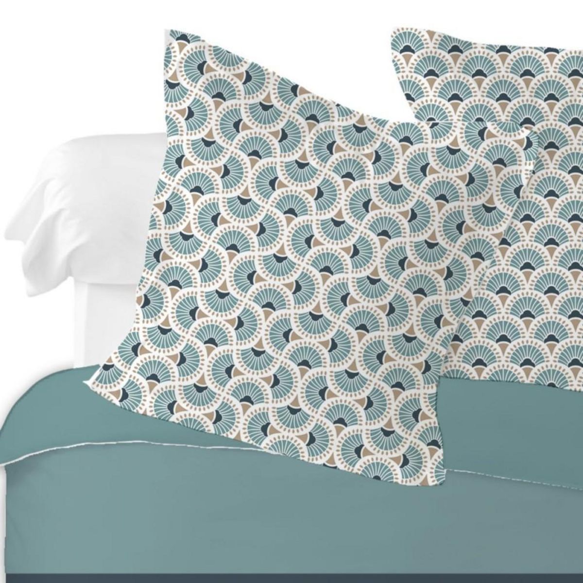 Dourev Housse de couette 240x220 BLUE + 2 taies 100% coton