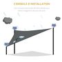 Voir la diapositive 5 : OUTSUNNY Voile d'ombrage triangulaire grande taille 5 x 5 x 5 m polyéthylène haute densité résistant aux UV gris