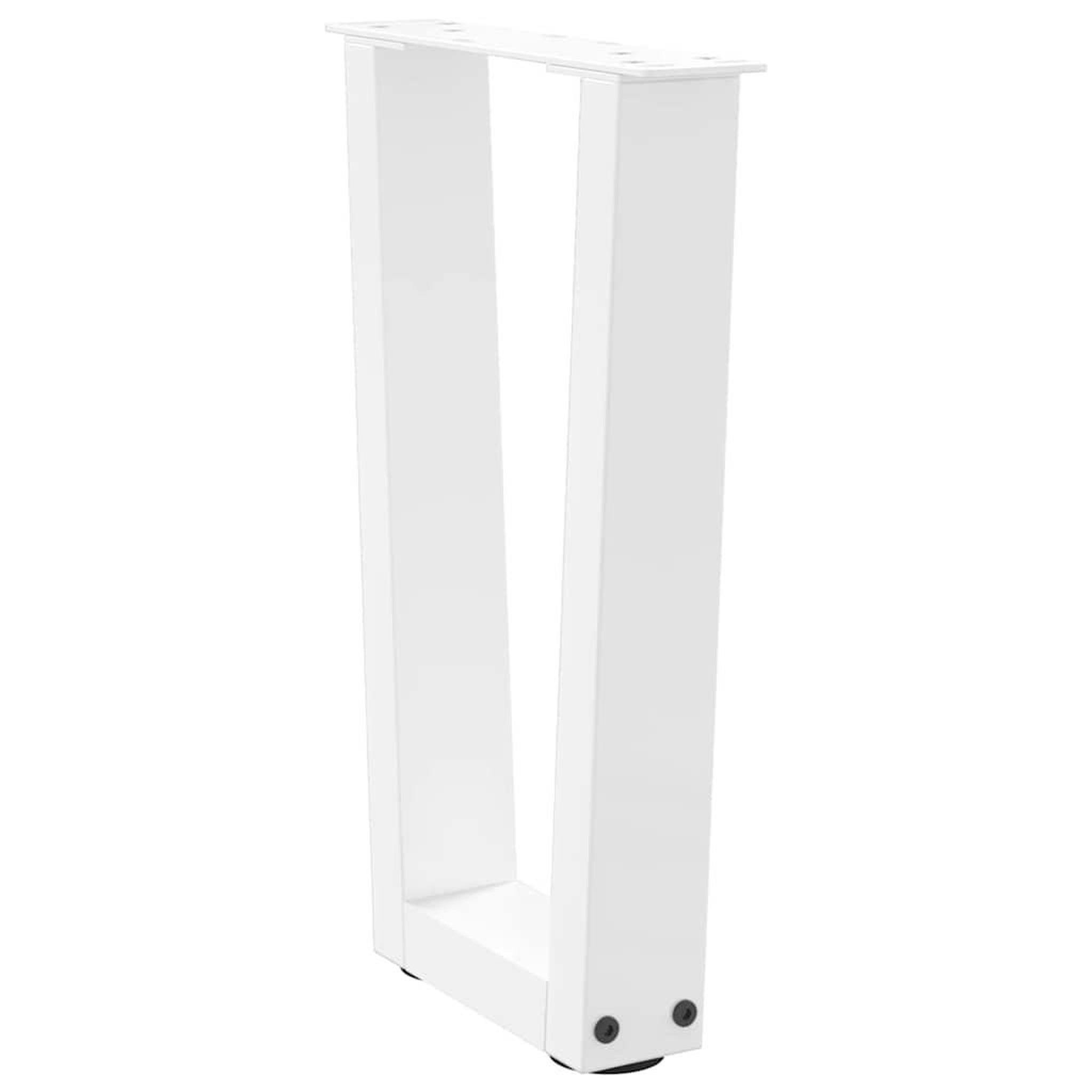 Voir la diapositive 4 : VIDAXL Pieds de table a manger forme de V 2 pcs blanc 28x(42-43,3) cm