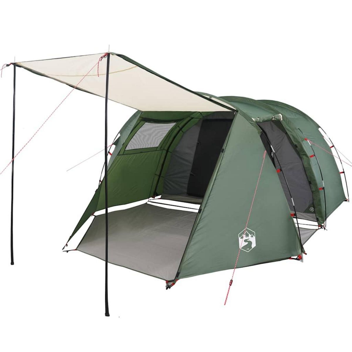 VIDAXL Tente de camping tunnel 4 personnes vert impermeable