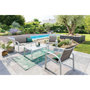 Voir la diapositive 2 : HESPERIDE Salon de jardin Elyn en aluminium et texaline - 4 places