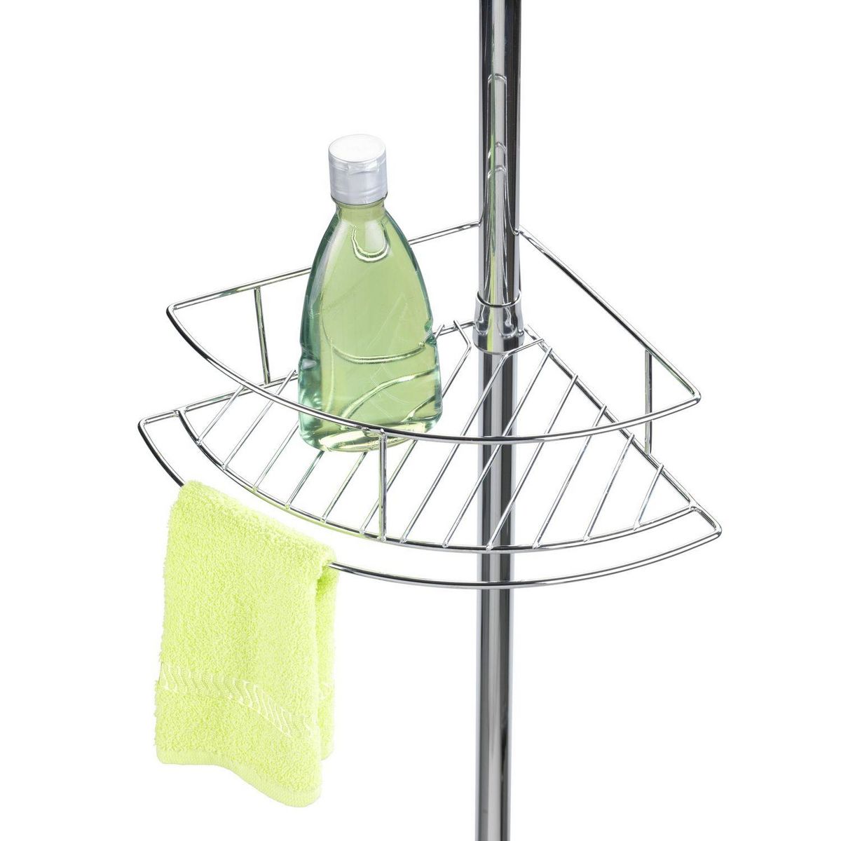 Wenko Etagère de douche extensible Dolcedo - L. 31 x H. 65/275 cm - Argent