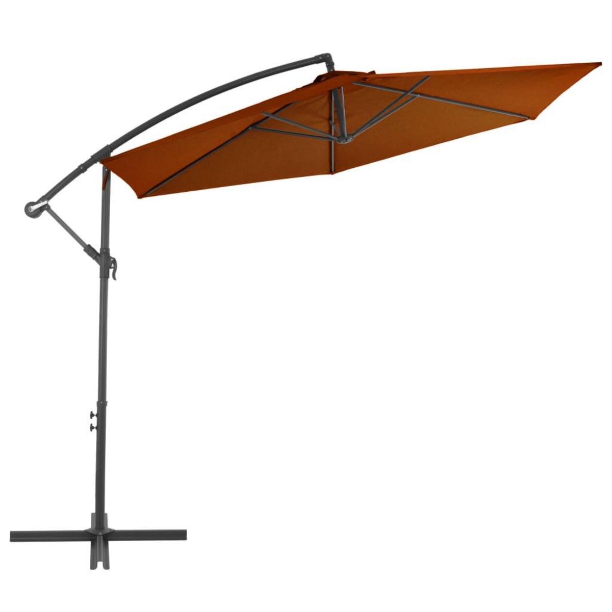 VIDAXL Parasol de jardin en porte-a-faux avec mat en aluminium