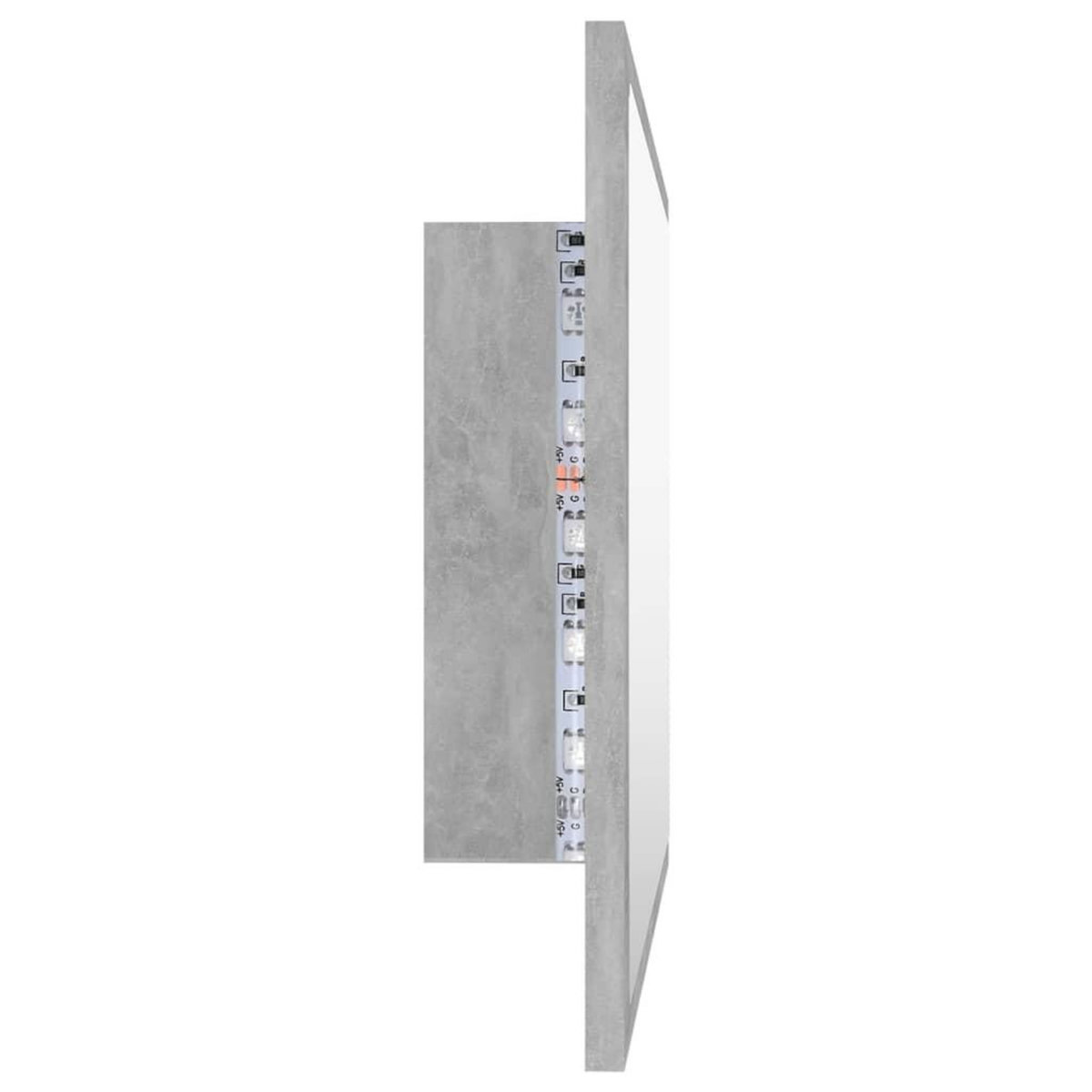 VIDAXL Miroir a LED de salle de bain Gris beton 60x8,5x37 cm Acrylique