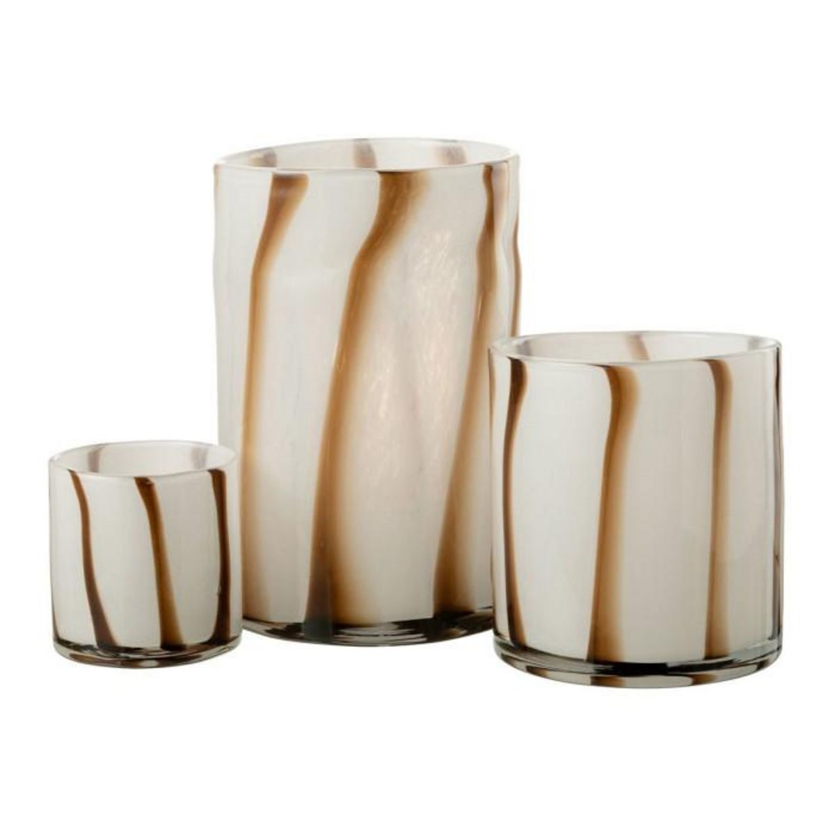 Paris Prix Photophore Design en Verre  Safaria  20cm Blanc