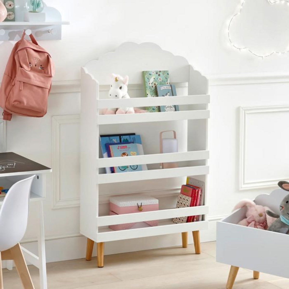 Atmosphera Kids Bibliothèque 3 Niveaux  Nuage  100cm Blanc