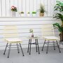 Voir la diapositive 2 : OUTSUNNY Ensemble bistro de jardin 2 places 3 pièces style exotique 2 chaises + table basse ronde métal époxy noir résine tressée beige