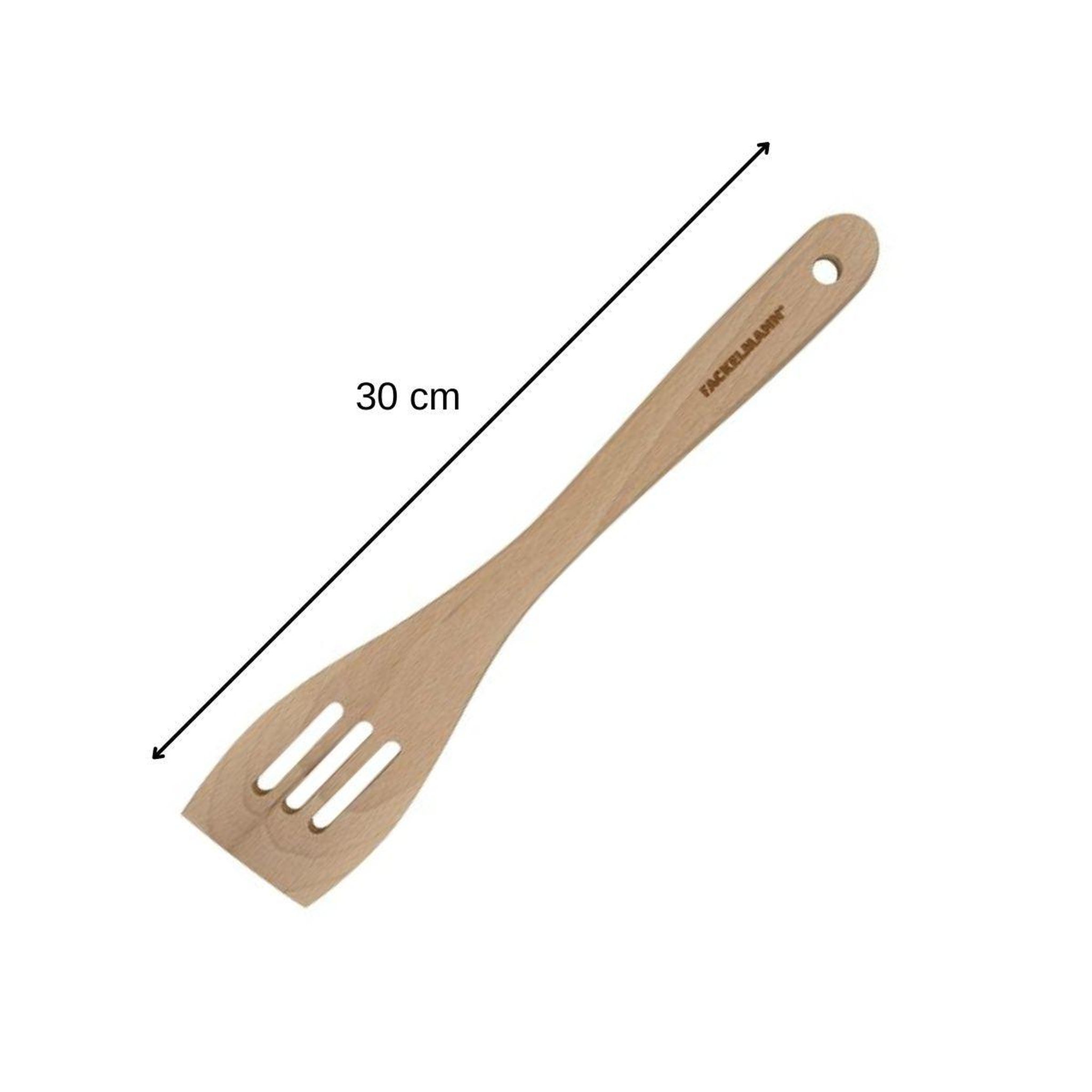 Voir la diapositive 5 : Fackelmann Lot de 3 ustensiles de cuisine en bois dont 2 spatules et une cuillère fackelmann nature