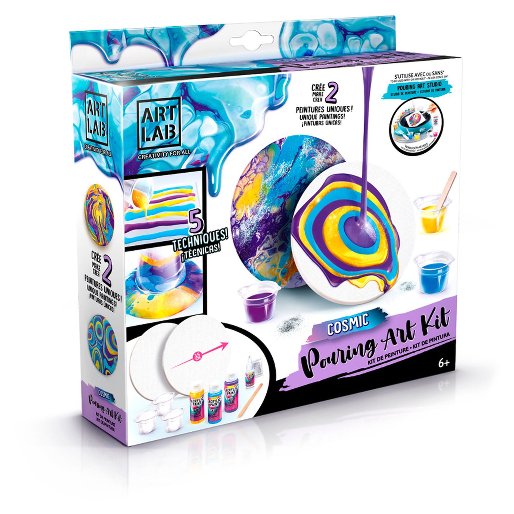 Voir la diapositive 1 : CANAL TOYS Kit Pouring Art - Peinture fluide
