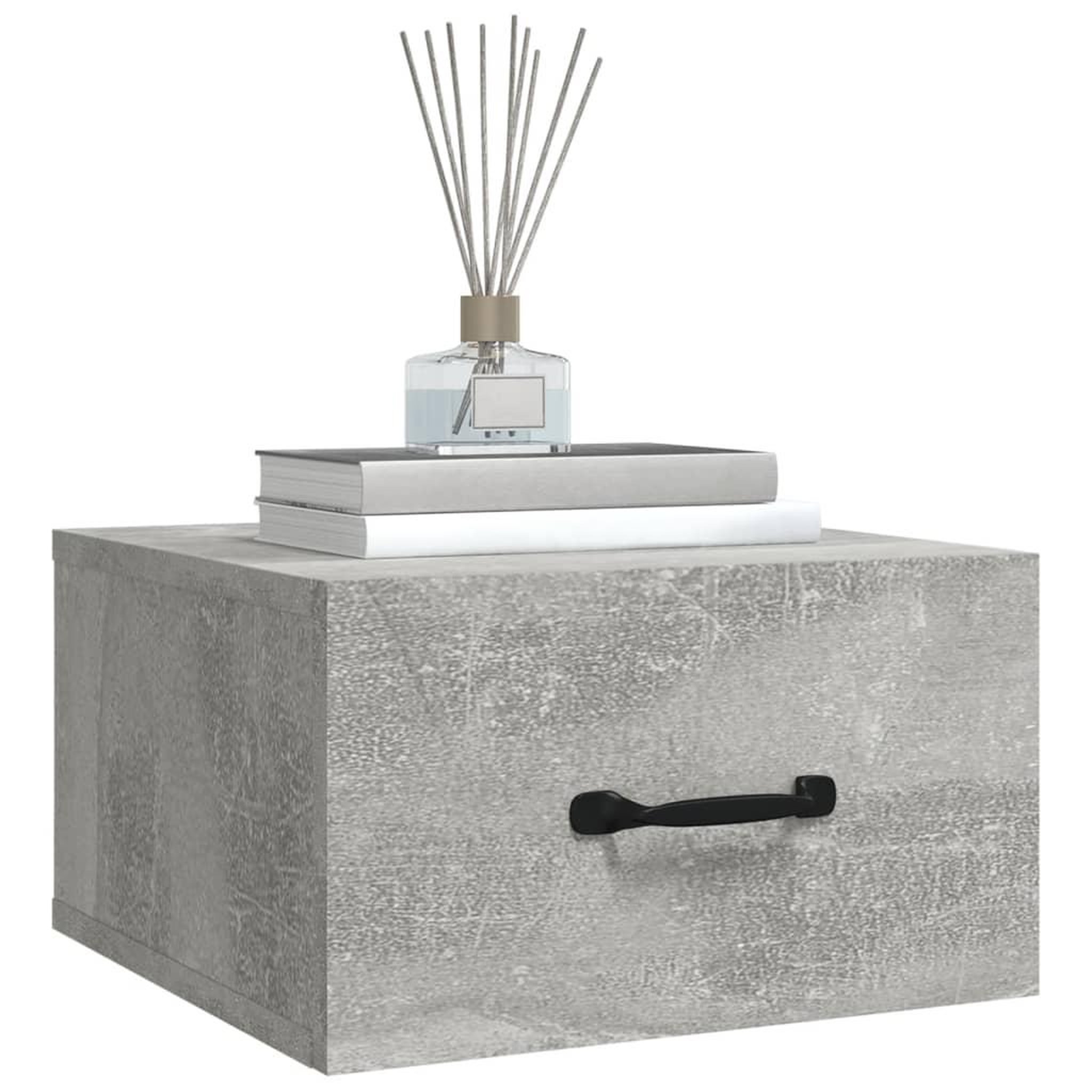 Voir la diapositive 4 : VIDAXL Table de chevet murale Gris beton 35x35x20 cm