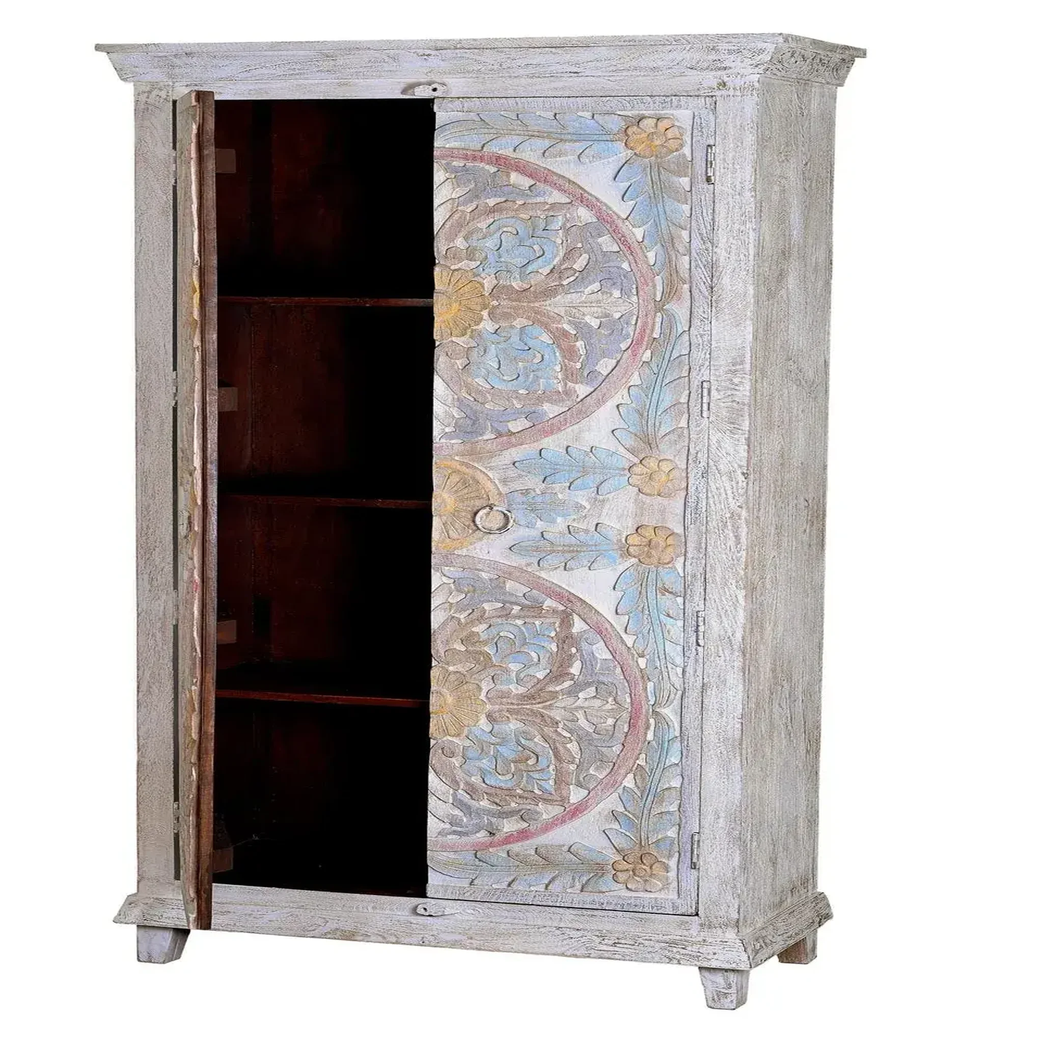 Voir la diapositive 2 : GINER Y COLOMER SL Armoire en bois de manguier 90cm style ethnique rustique