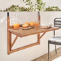 Voir la diapositive 2 : SWEEEK Table d'appoint en bois pour balcon. rectangulaire. rabattable. hauteur ajustable