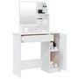 Voir la diapositive 5 : VIDAXL Coiffeuse avec miroir blanc brillant 86,5x35x136 cm