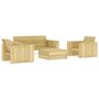 Voir la diapositive 1 : VIDAXL Salon de jardin 4 pcs Bois de pin impregne