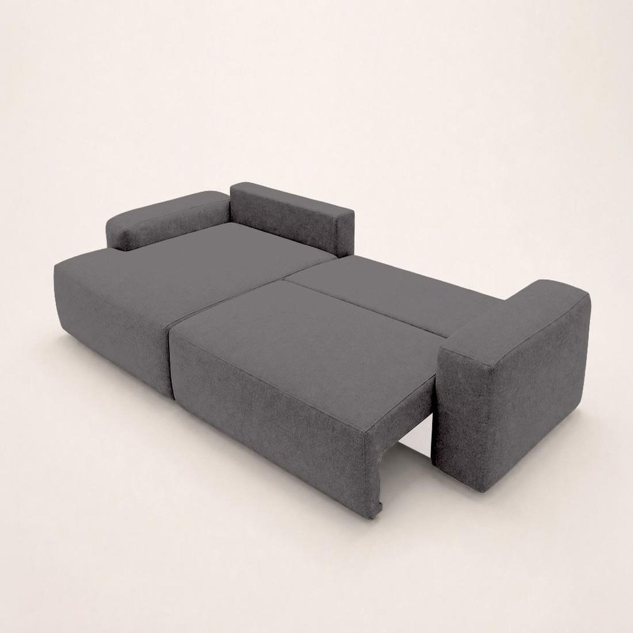 Voir la diapositive 4 : BEST MOBILIER Tama - canapé d'angle gauche 4 places convertible avec coffre en tissu